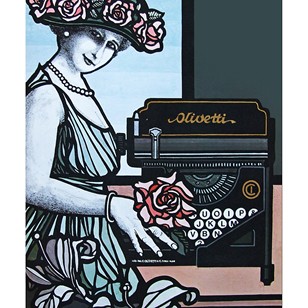 1970'S Olivetti Typewriter Poster Design Art